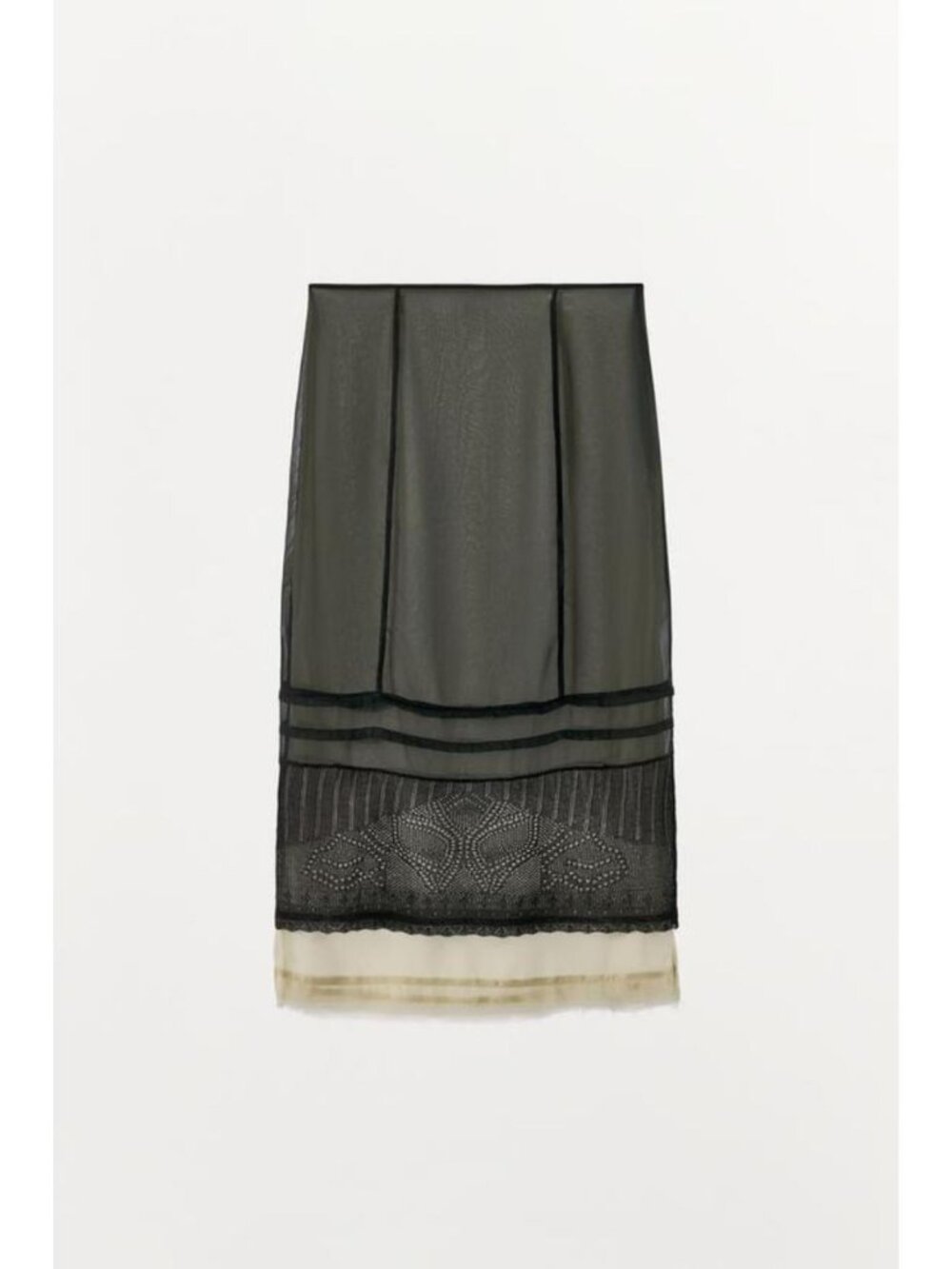 ZARA ORGANZA AND KNIT MIDI SKIRT 1223/702/084
